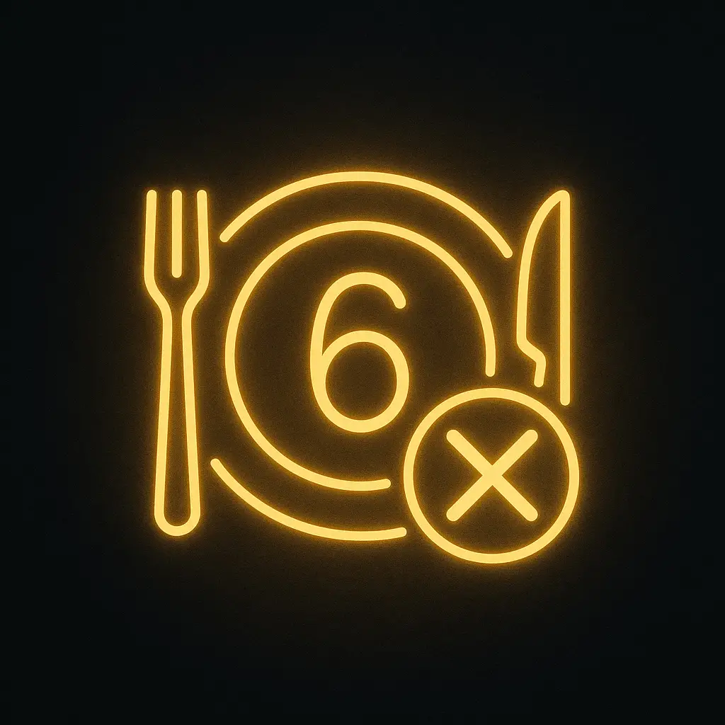 Icon: 6 Mahlzeiten – Teller/Uhr (Mythos 1)